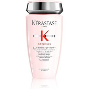 KERASTASE Genesis Nutri-Fortifiant Shampoo | Anti-Breakage & Strengthening For Weak or Damaged Hair | Nourishes & Hydrates Hair | For All Hair Types | 8.5 Fl Oz