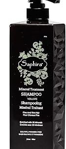 Saphira Mineral Treatment Shampoo for Fine, Thin and Color-Treated Hair, Sulfate-Free, Paraben-Free, Strengthens, Volumizes and Defines Weak and Fragile Hair